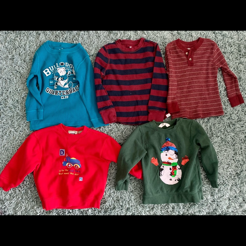 Boys Henley and Sweatshirts.